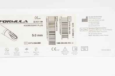 Stryker 0375-554-000 Formula Aggressive Plus Cutter 5.0mm (x)